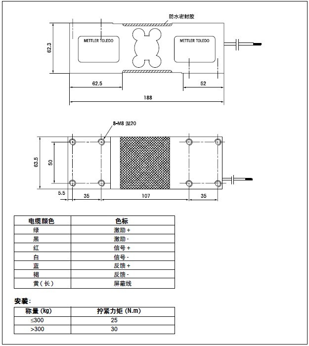 美國特迪亞1260-250kg稱重傳感器