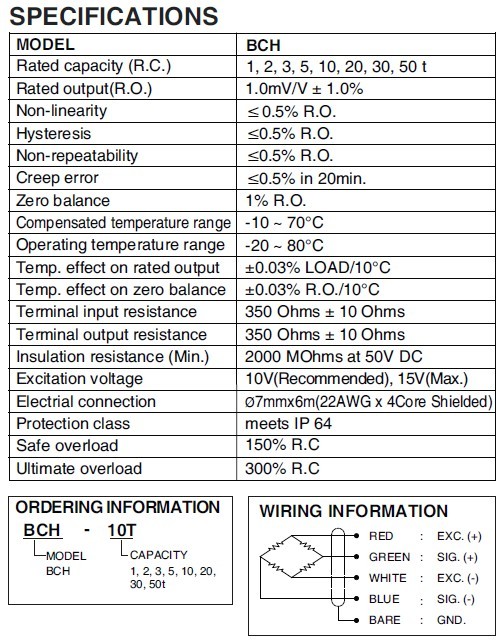 BCH-10T稱重傳感器